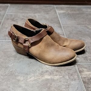 Very Volatile Tan Ankle Boots with Buckle